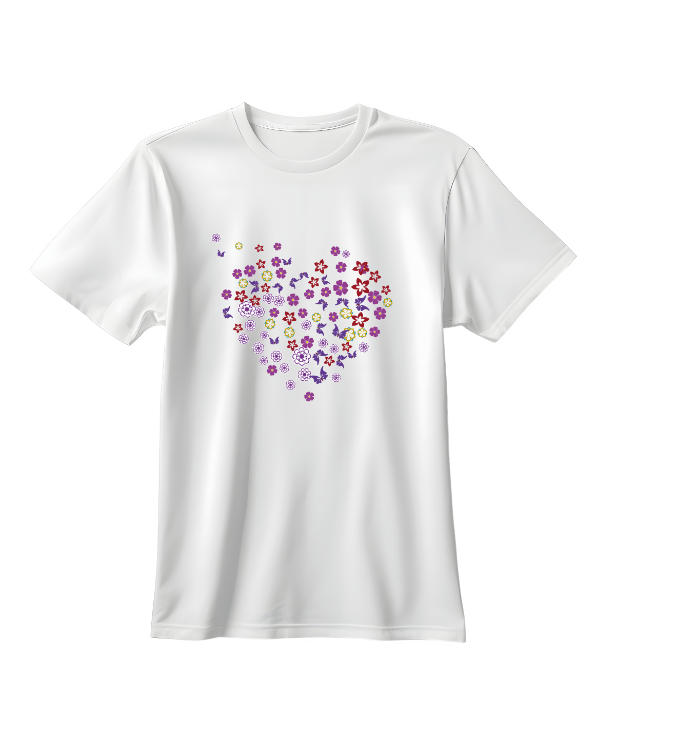 Playera Corazon Hecho con flores